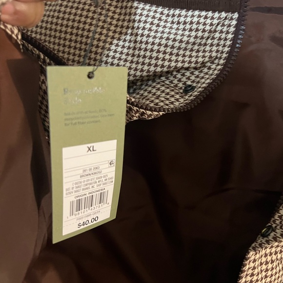 New w/tag Goodfellow & Co Houndstooth Puffer Vest - Picture 4 of 4